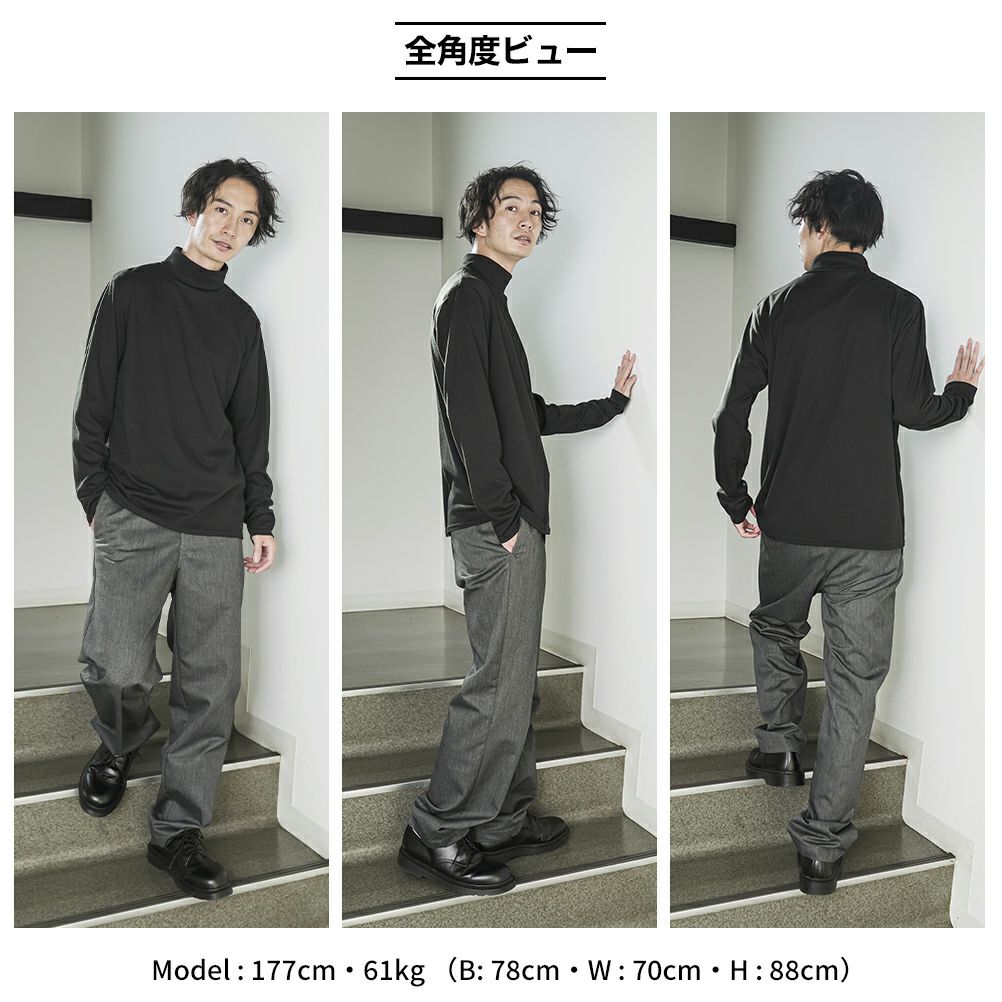 NAVY  スムースタートルネックロングスリーブTシャツ メンズ商品サムネイル-17