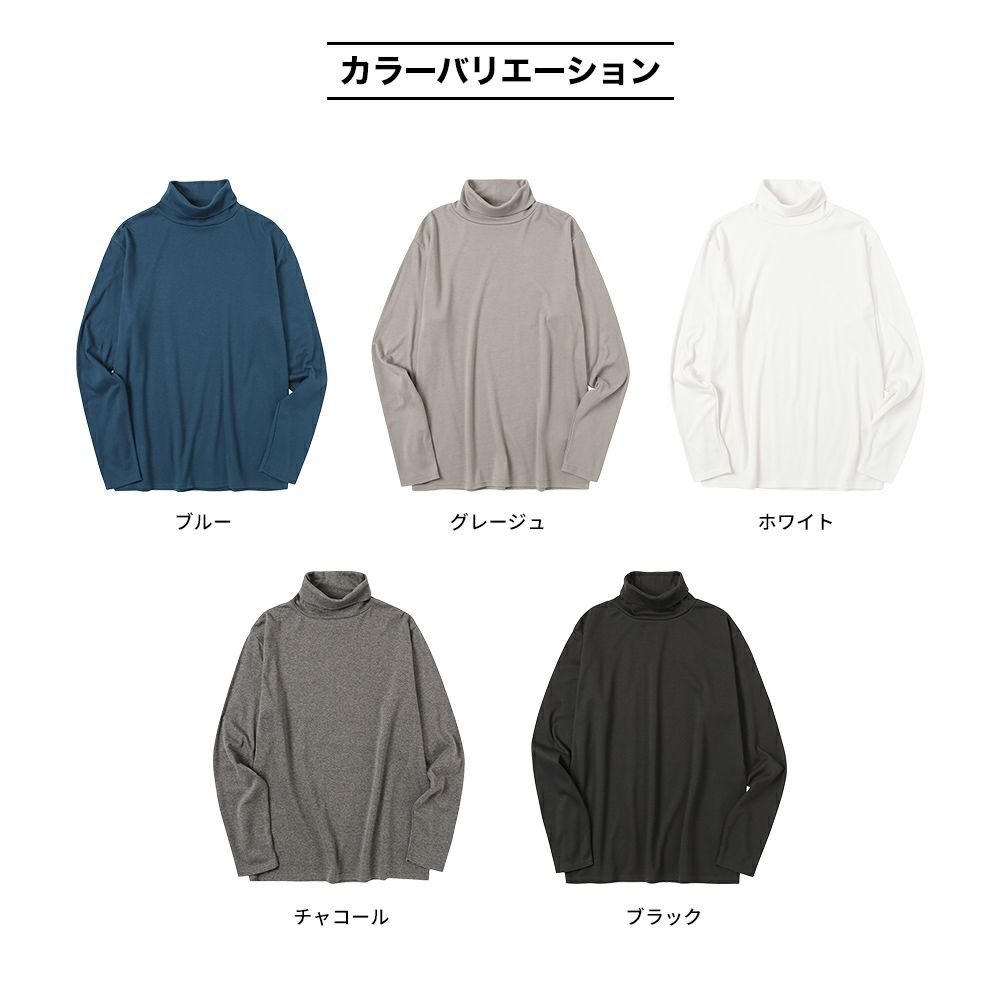 NAVY  スムースタートルネックロングスリーブTシャツ メンズ商品サムネイル-18