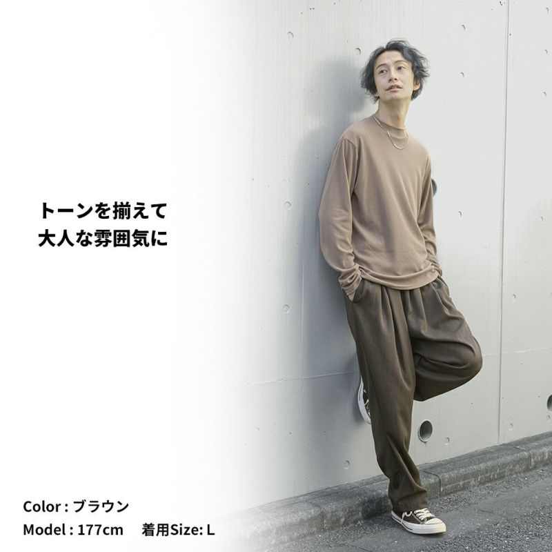 NAVY  スムースモックネックロングスリーブTシャツ メンズ商品画像-7