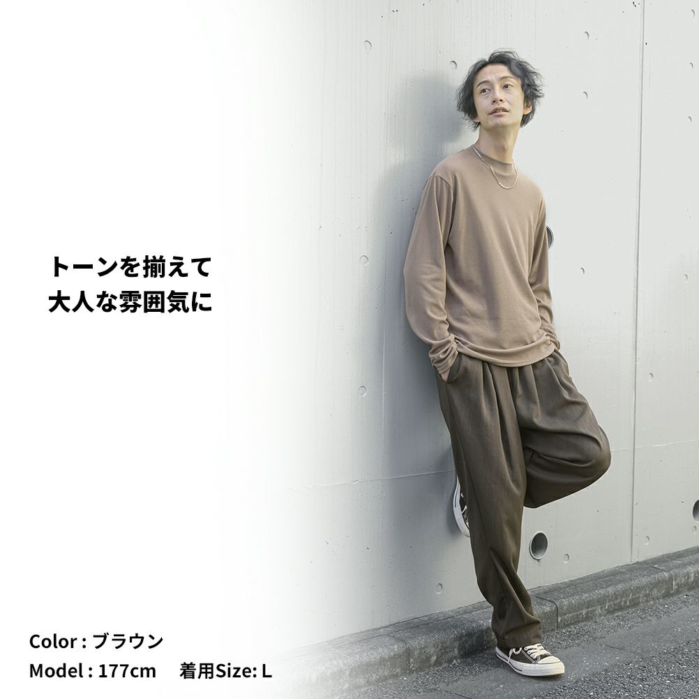 NAVY  スムースモックネックロングスリーブTシャツ メンズ商品サムネイル-7