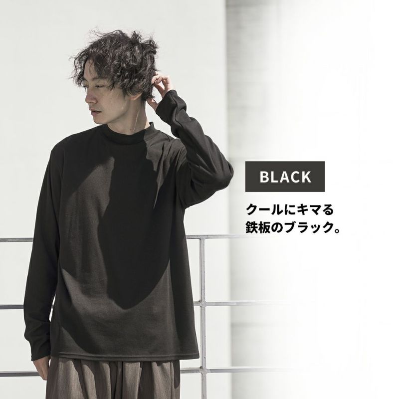 NAVY  スムースモックネックロングスリーブTシャツ メンズ商品画像-12