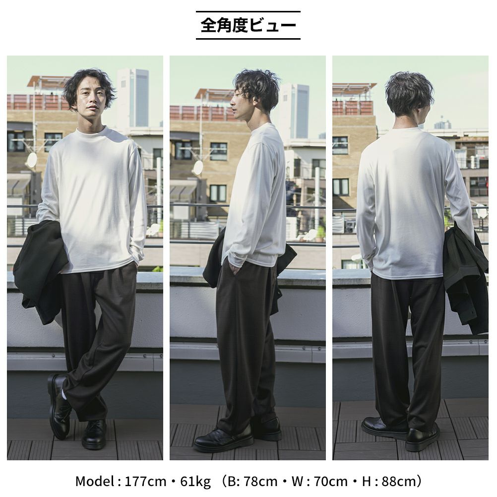 NAVY  スムースモックネックロングスリーブTシャツ メンズ商品サムネイル-17