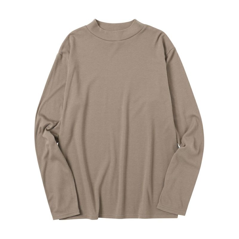 NAVY  スムースモックネックロングスリーブTシャツ メンズ商品画像-20