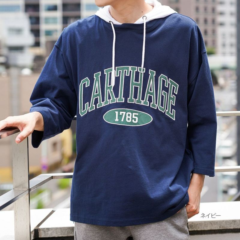 NAVY カレッジレイヤードパーカー メンズ商品画像-4