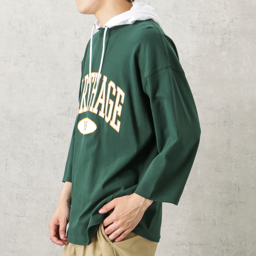 NAVY カレッジレイヤードパーカー メンズ