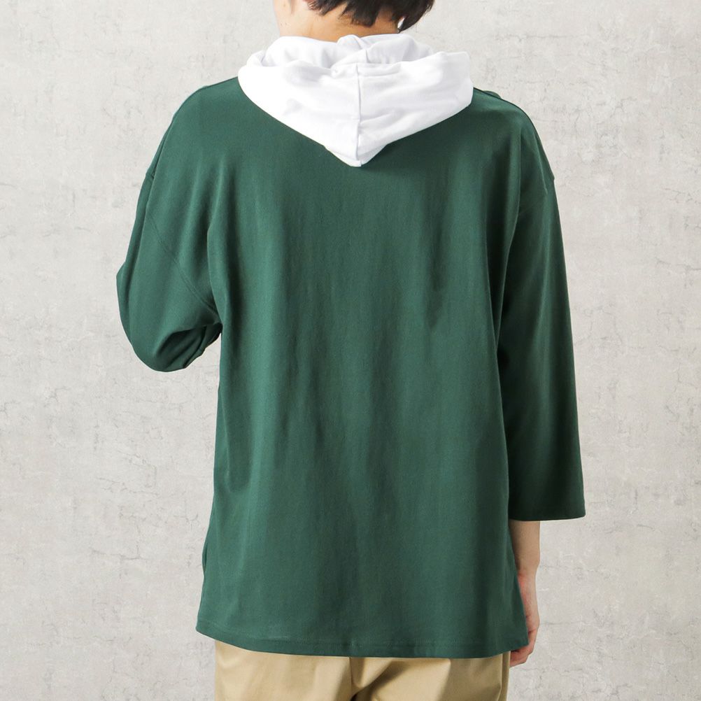 NAVY カレッジレイヤードパーカー メンズ