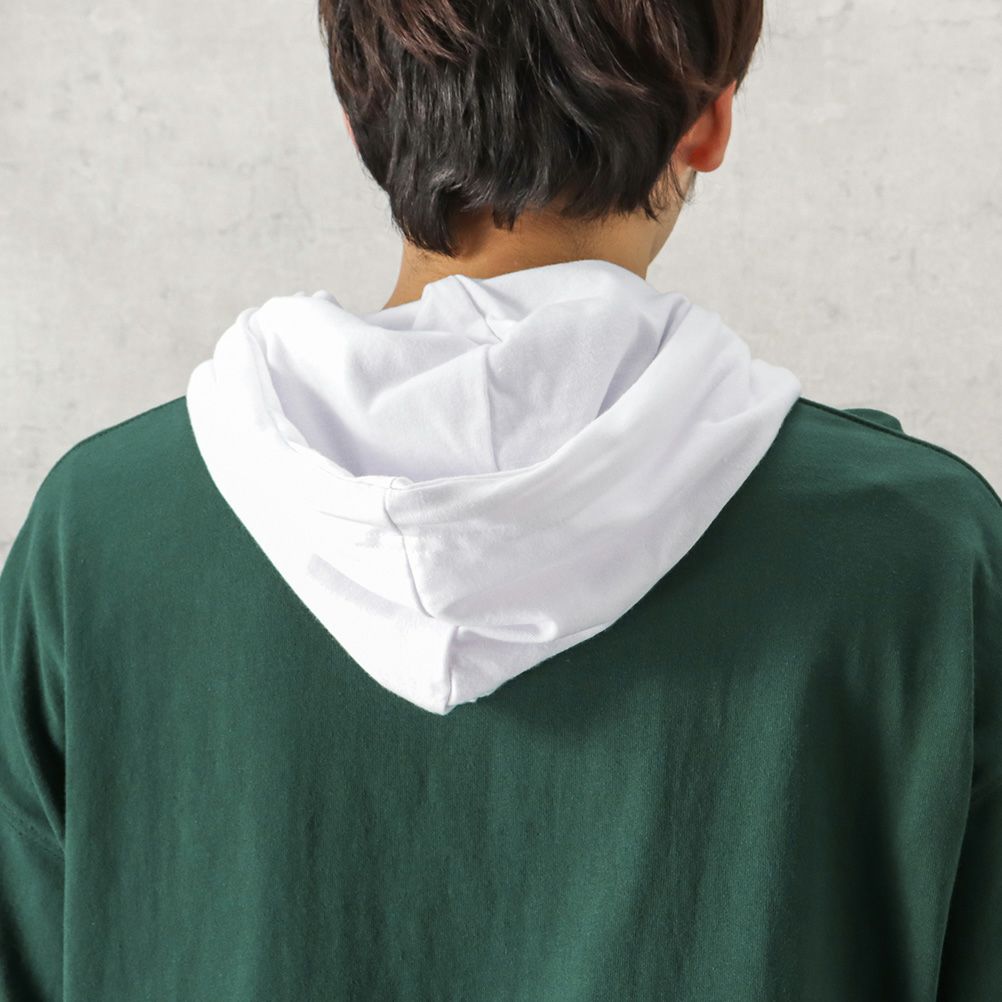 NAVY カレッジレイヤードパーカー メンズ