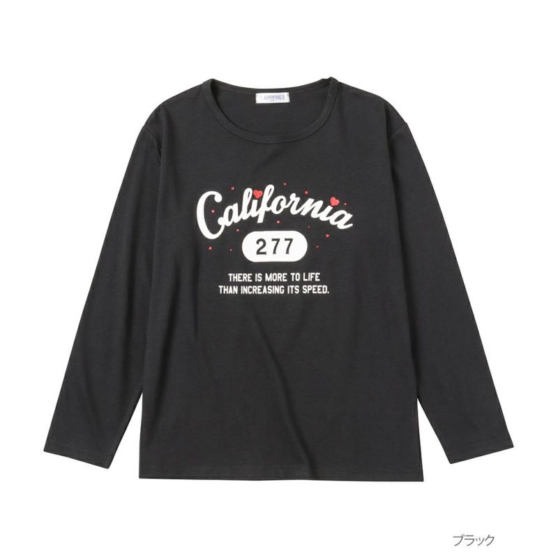 T-GRAPHICS カレッジプリントロングスリーブTシャツ キッズ メール便 対応商品商品画像-2