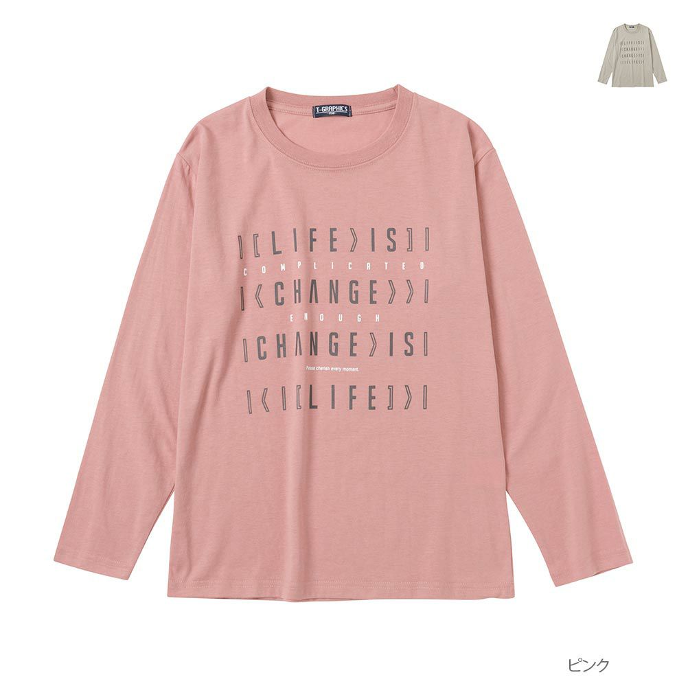 T-GRAPHICS ミックスプリントロングスリーブTシャツ キッズ ネコポス 対応商品