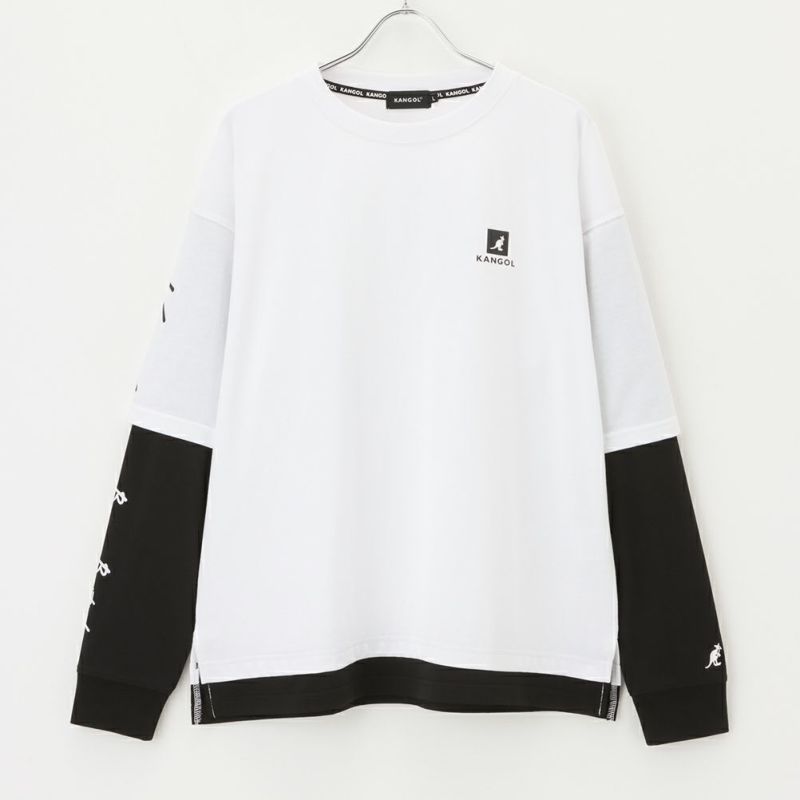 KANGOL フェイクレイヤードロングスリーブTシャツ メンズ