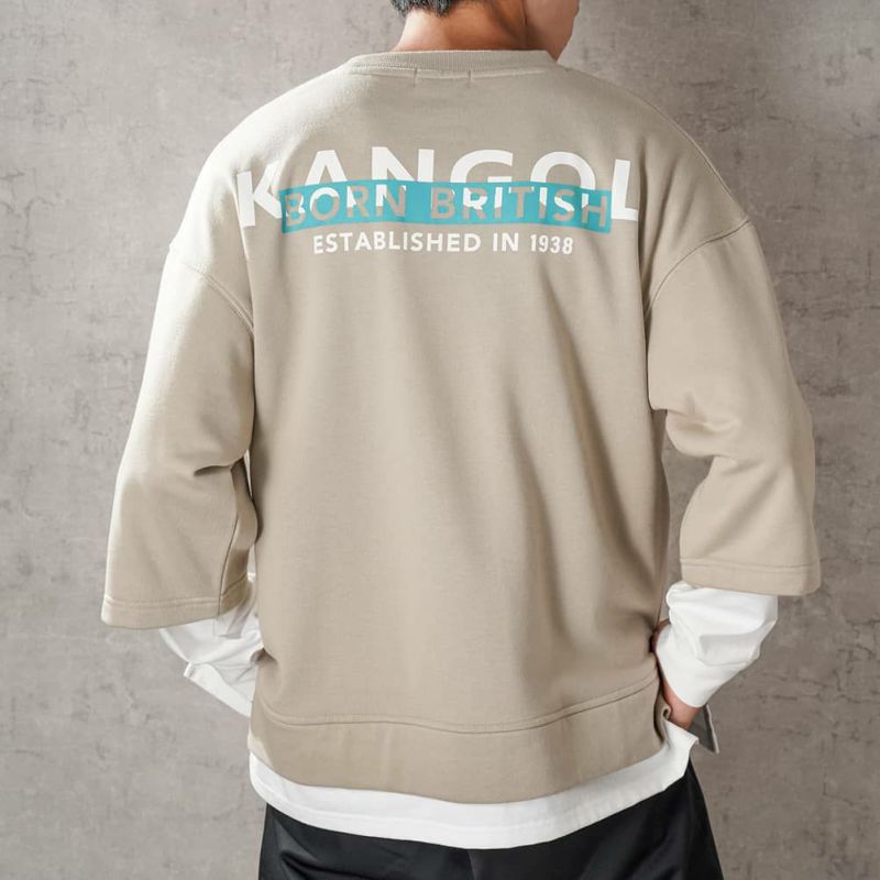 【WEB限定】KANGOL バックロゴフェイクレイヤードトレーナー メンズ商品画像-2