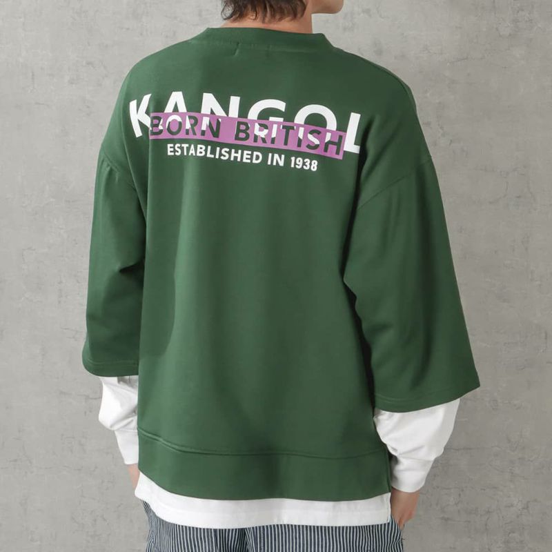 KANGOL バックロゴフェイクレイヤードトレーナー メンズ