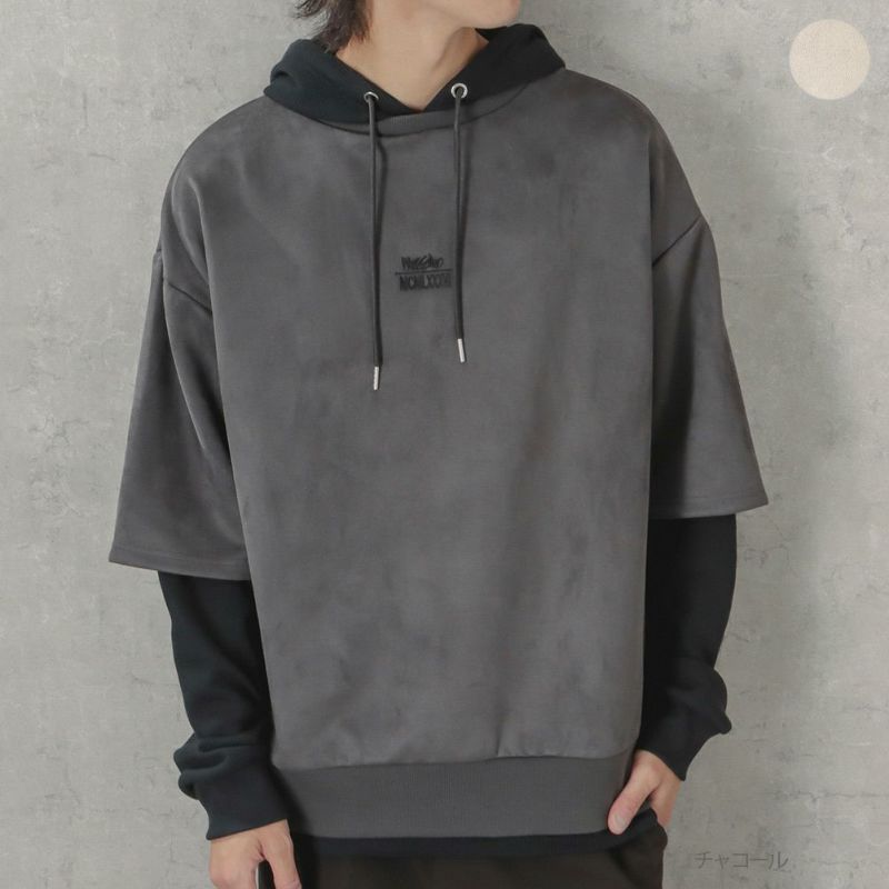MOSSIMO フェイクレイヤードパーカー メンズ