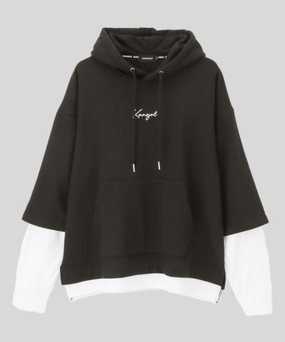 【WEB限定】KANGOL バンダナボックスロゴフェイクレイヤードパーカー メンズ