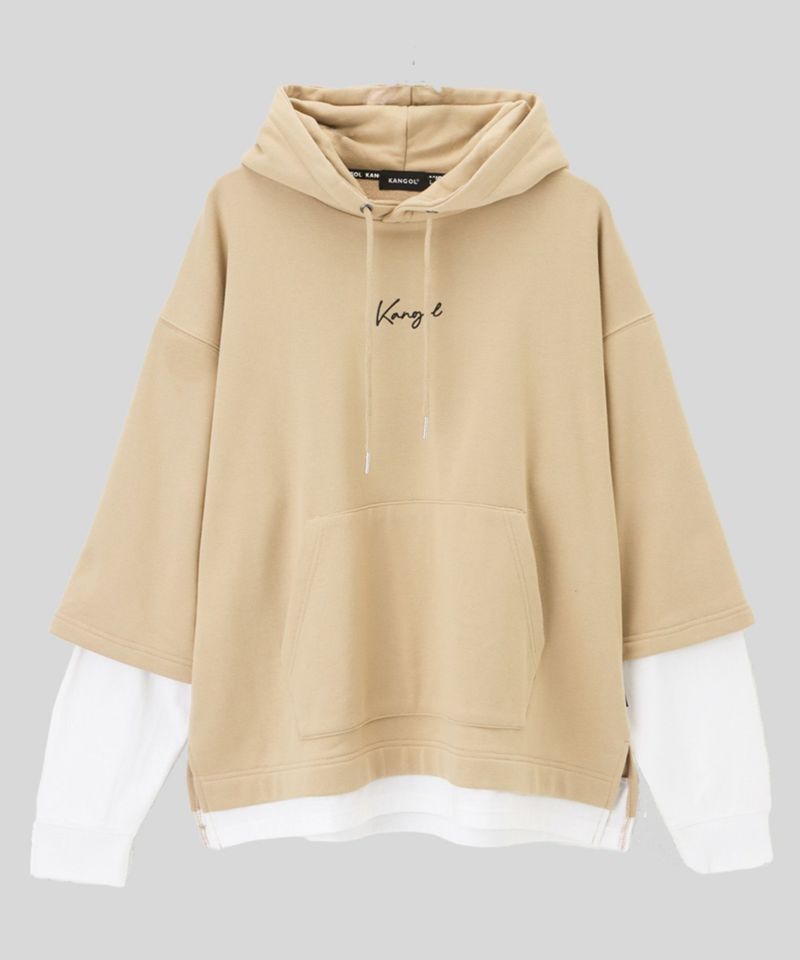 【WEB限定】KANGOL バンダナボックスロゴフェイクレイヤードパーカー メンズ商品画像-3