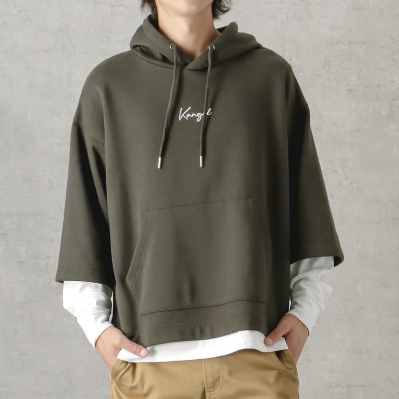 [期間限定価格]【WEB限定】KANGOL バンダナボックスロゴフェイクレイヤードパーカー メンズ商品画像-6