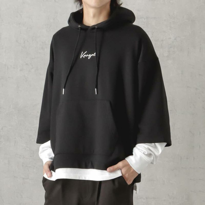 KANGOL バンダナボックスロゴフェイクレイヤードパーカー メンズ
