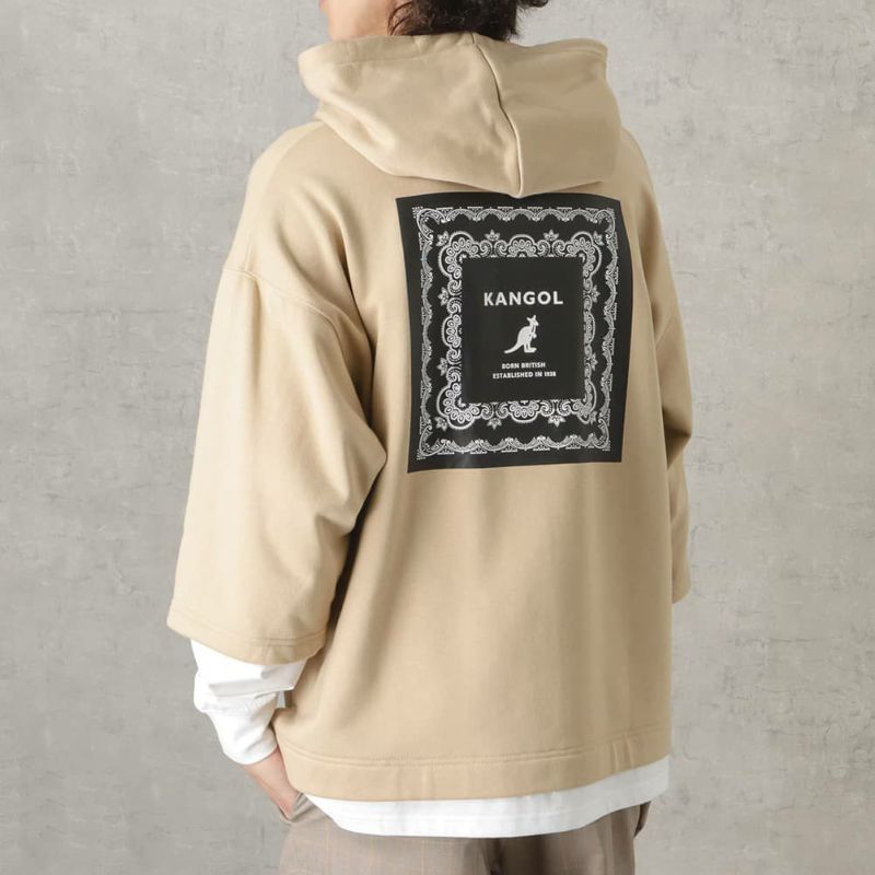 【WEB限定】KANGOL バンダナボックスロゴフェイクレイヤードパーカー メンズ商品画像-9