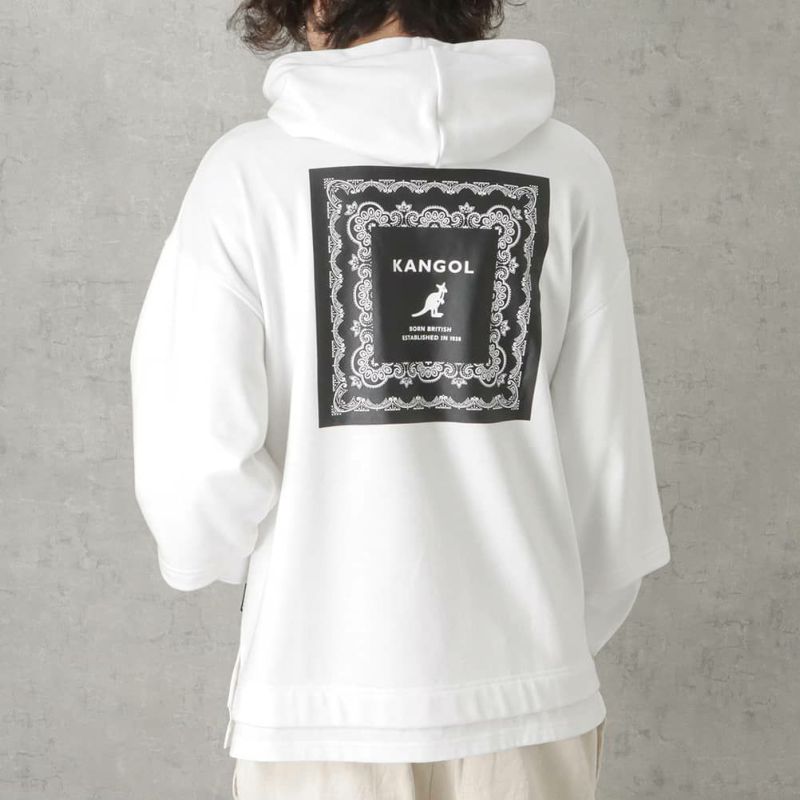 [期間限定価格]【WEB限定】KANGOL バンダナボックスロゴフェイクレイヤードパーカー メンズ商品画像-11