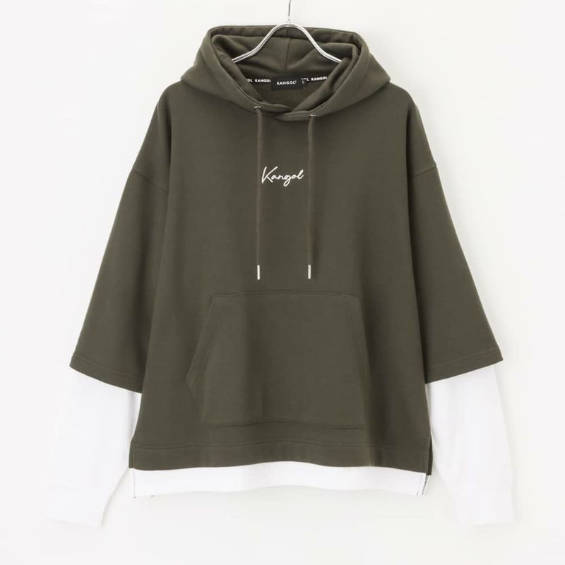 【WEB限定】KANGOL バンダナボックスロゴフェイクレイヤードパーカー メンズ商品画像-25