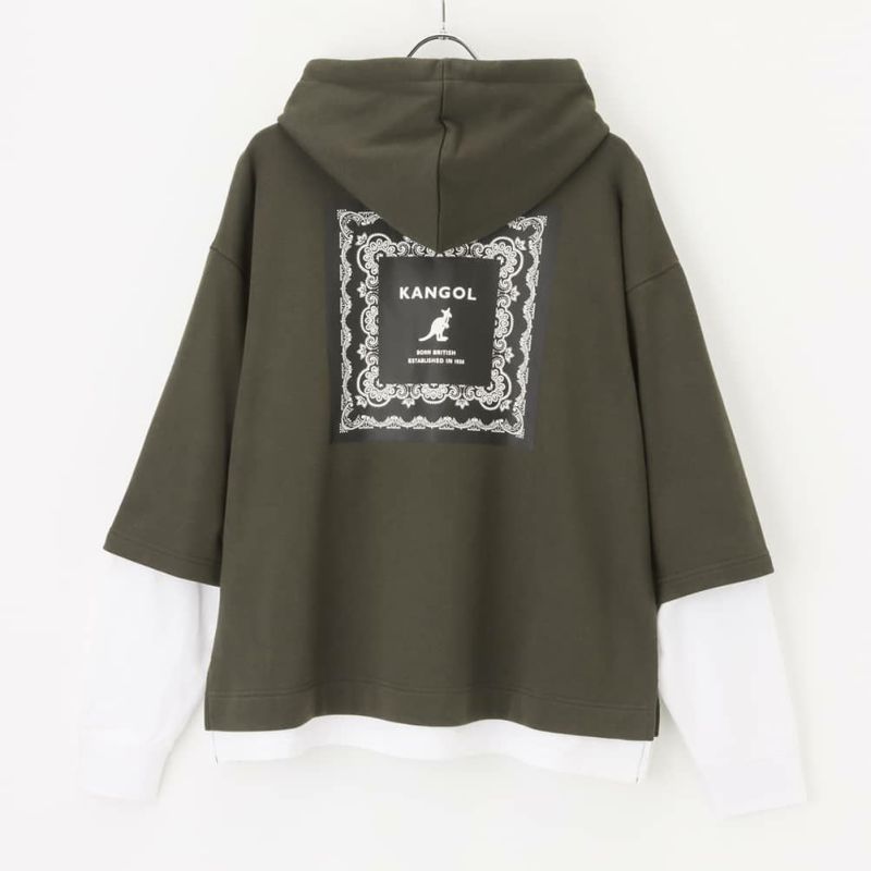 [期間限定価格]【WEB限定】KANGOL バンダナボックスロゴフェイクレイヤードパーカー メンズ商品画像-26