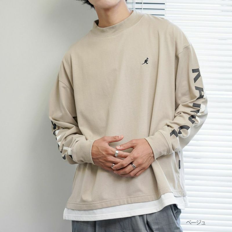 【オンラインストア限定】KANGOL モックネックロングスリーブTシャツ メンズ