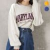 NAVY アップリケカレッジロングスリーブTシャツ レディース ネコポス 対応商品