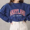 NAVY アップリケカレッジロングスリーブTシャツ レディース ネコポス 対応商品
