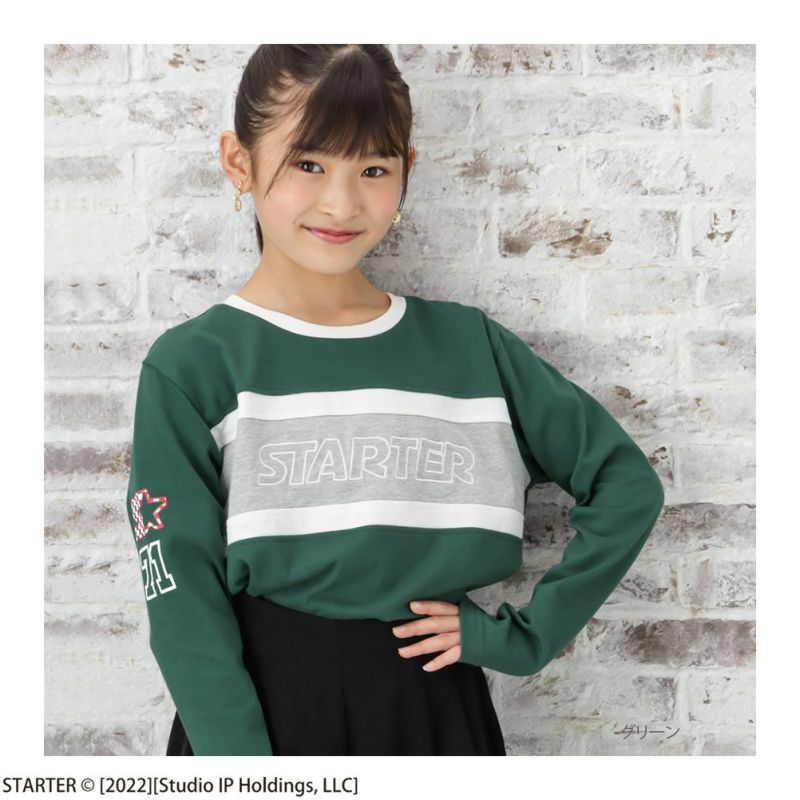 [期間限定価格]STARTER 胸切替ロゴ長袖Tシャツ キッズ メール便 対応商品商品画像-1