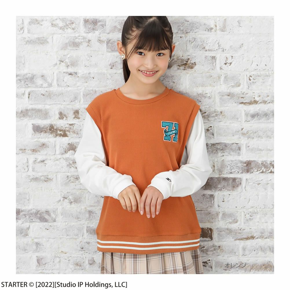[期間限定価格]STARTER フェイクレイヤード長袖Tシャツ キッズ メール便 対応商品商品サムネイル-1