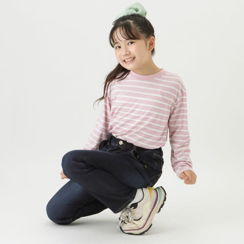 NAVY  デニムシャギーボンディングパンツ キッズ商品画像-5