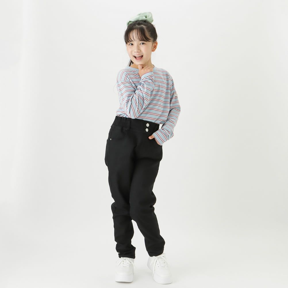 NAVY パウダー起毛カラースキニーパンツ キッズ