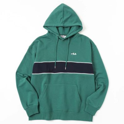【オンラインストア限定】FILA バイカラープルオーバーパーカー メンズ