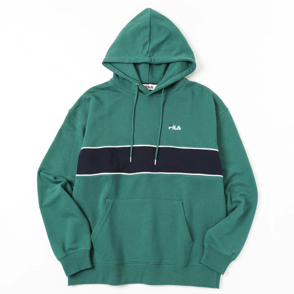 【オンラインストア限定】FILA バイカラープルオーバーパーカー メンズ商品サムネイル-1
