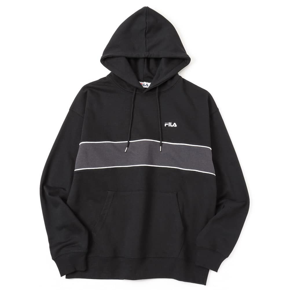 FILA バイカラープルオーバーパーカー メンズ