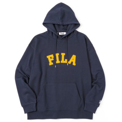 【オンラインストア限定】FILA カレッジロゴプルオーバーパーカー メンズ
