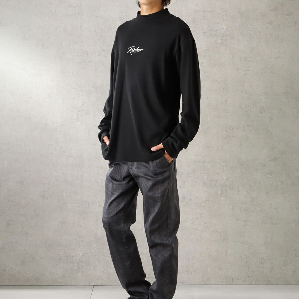 URBAN COLLECTION スムスワンポイント刺繍モックネックロングスリーブTシャツ メンズ商品サムネイル-4