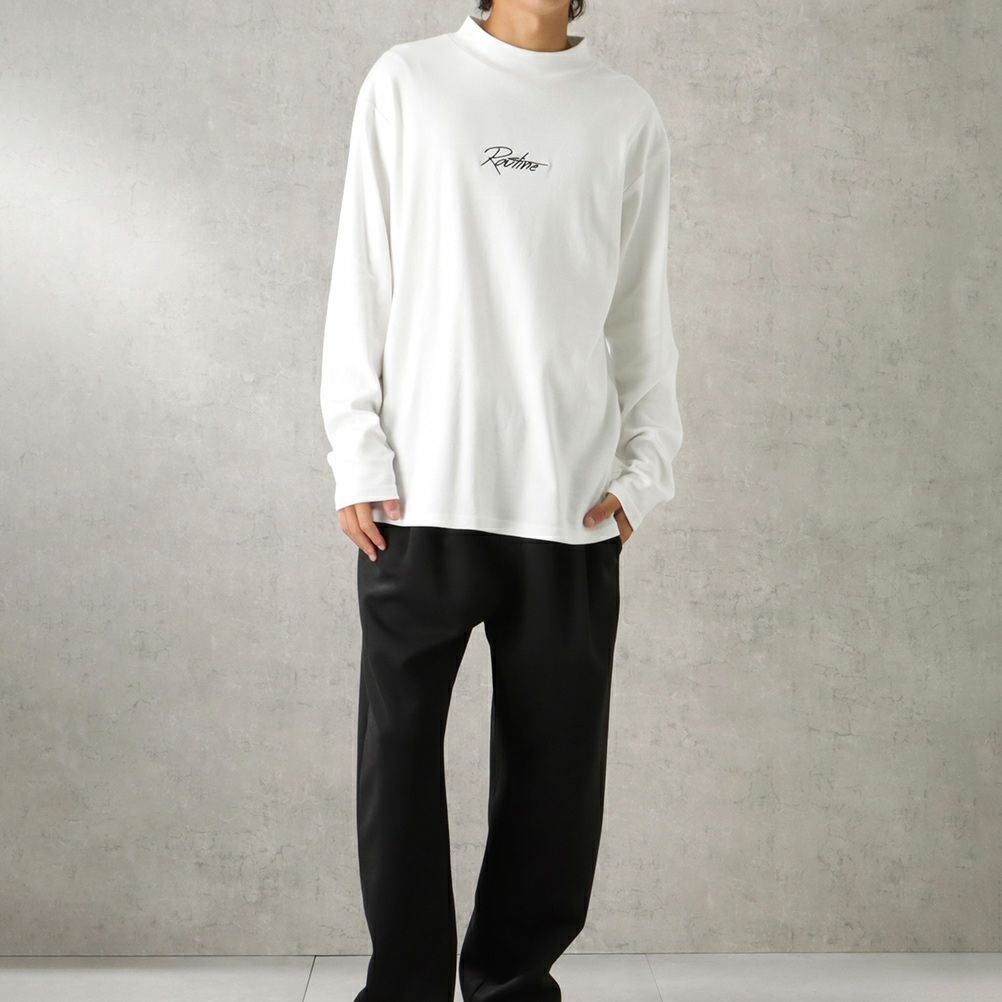 URBAN COLLECTION スムスワンポイント刺繍モックネックロングスリーブTシャツ メンズ商品サムネイル-7
