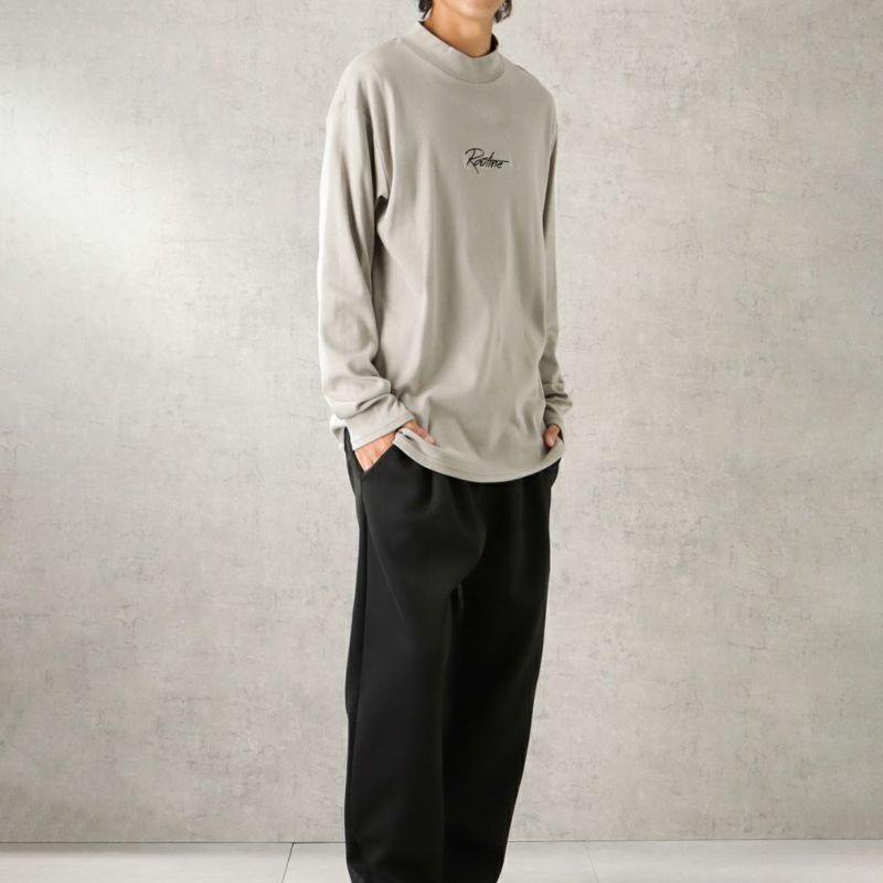 URBAN COLLECTION スムスワンポイント刺繍モックネックロングスリーブTシャツ メンズ商品画像-8