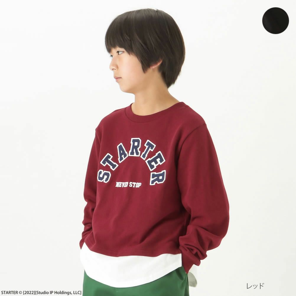 [期間限定価格]STARTER 裾フェイクレイヤードカレッジロゴトレーナー キッズ商品サムネイル-1
