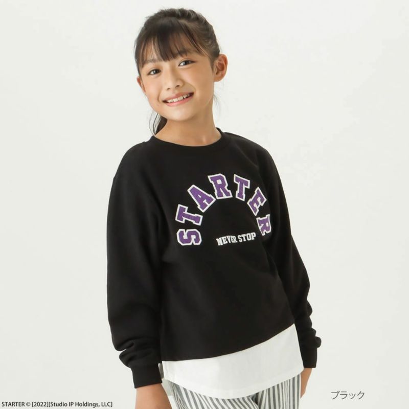 STARTER 裾フェイクレイヤードカレッジロゴトレーナー キッズ商品画像-2