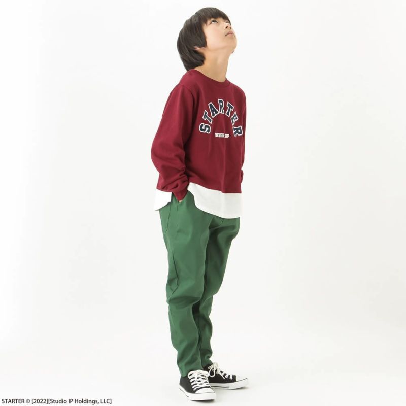 [期間限定価格]STARTER 裾フェイクレイヤードカレッジロゴトレーナー キッズ商品画像-3