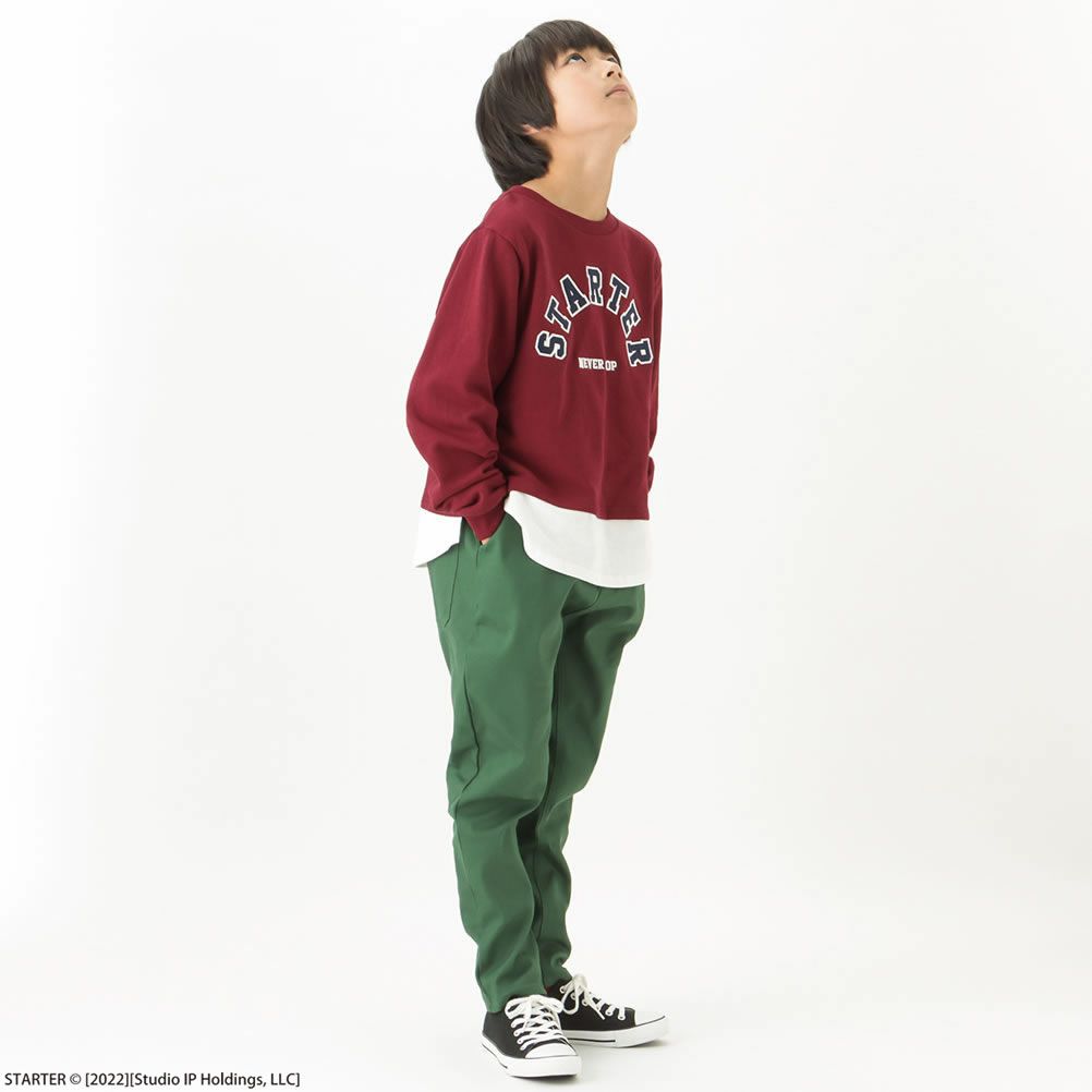 [期間限定価格]STARTER 裾フェイクレイヤードカレッジロゴトレーナー キッズ商品サムネイル-3