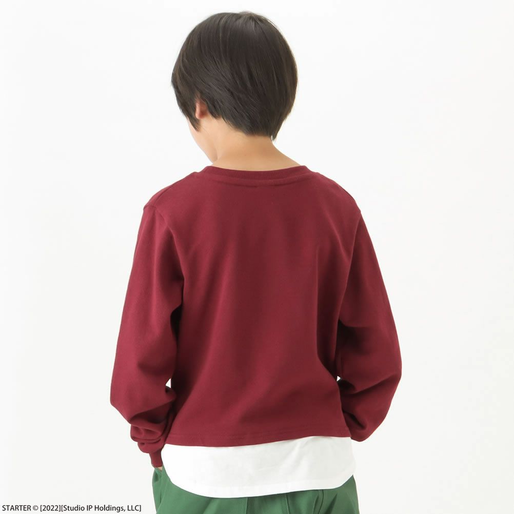 [期間限定価格]STARTER 裾フェイクレイヤードカレッジロゴトレーナー キッズ商品サムネイル-5