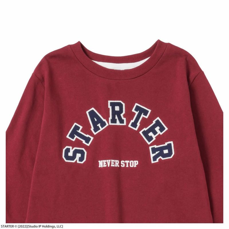 [期間限定価格]STARTER 裾フェイクレイヤードカレッジロゴトレーナー キッズ商品画像-7