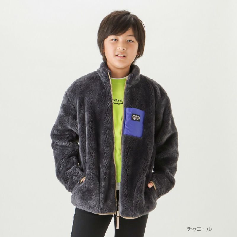 NAVY ボアフリースフルジップジャケット キッズ商品画像-2