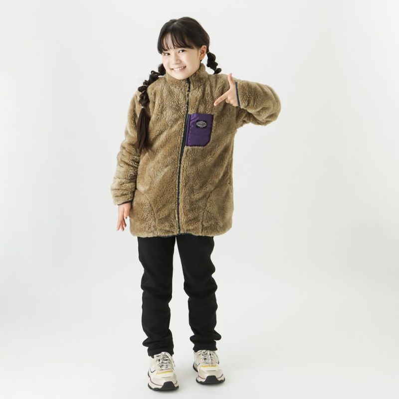 NAVY ボアフリースフルジップジャケット キッズ