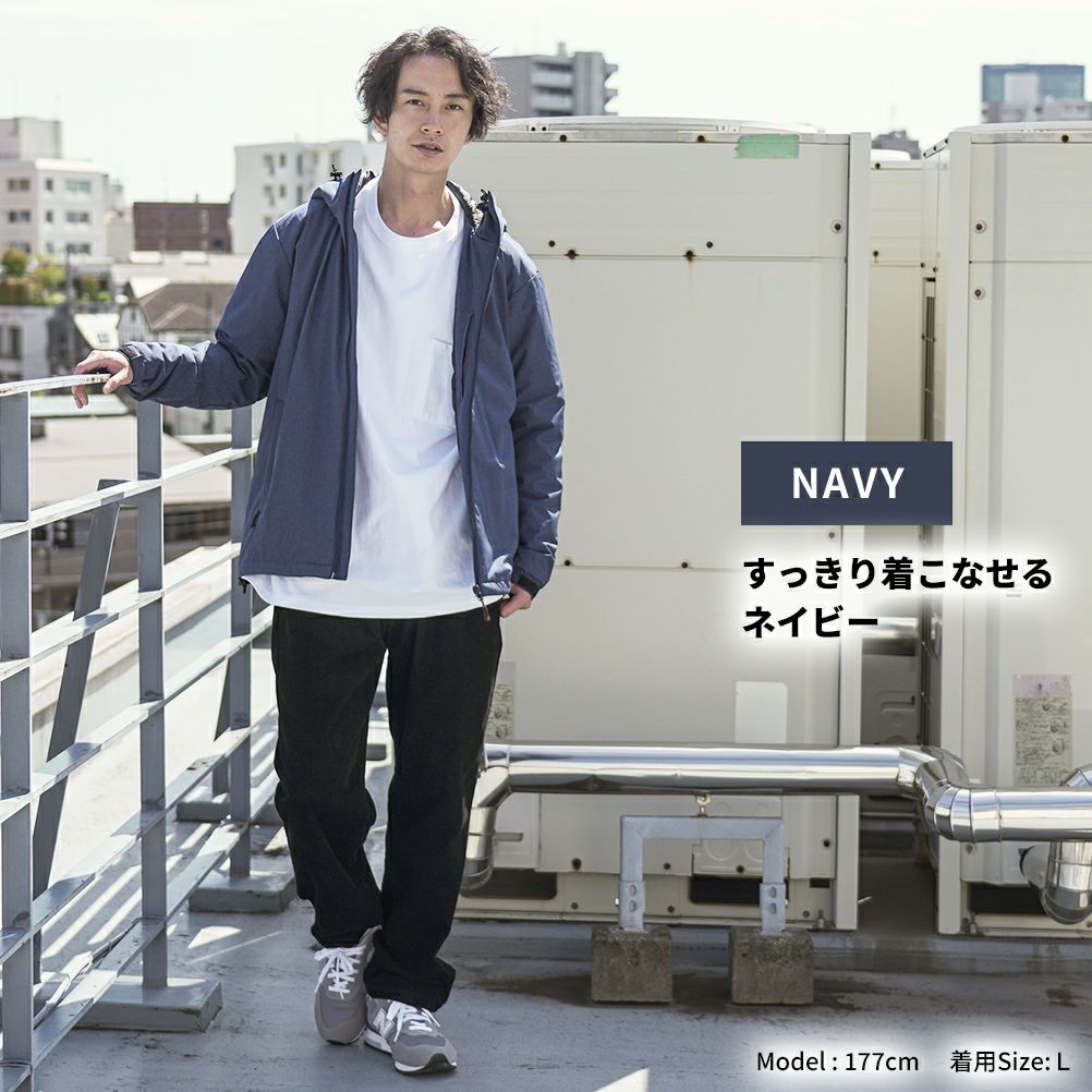 NAVY オールウェザー中綿パーカー メンズ