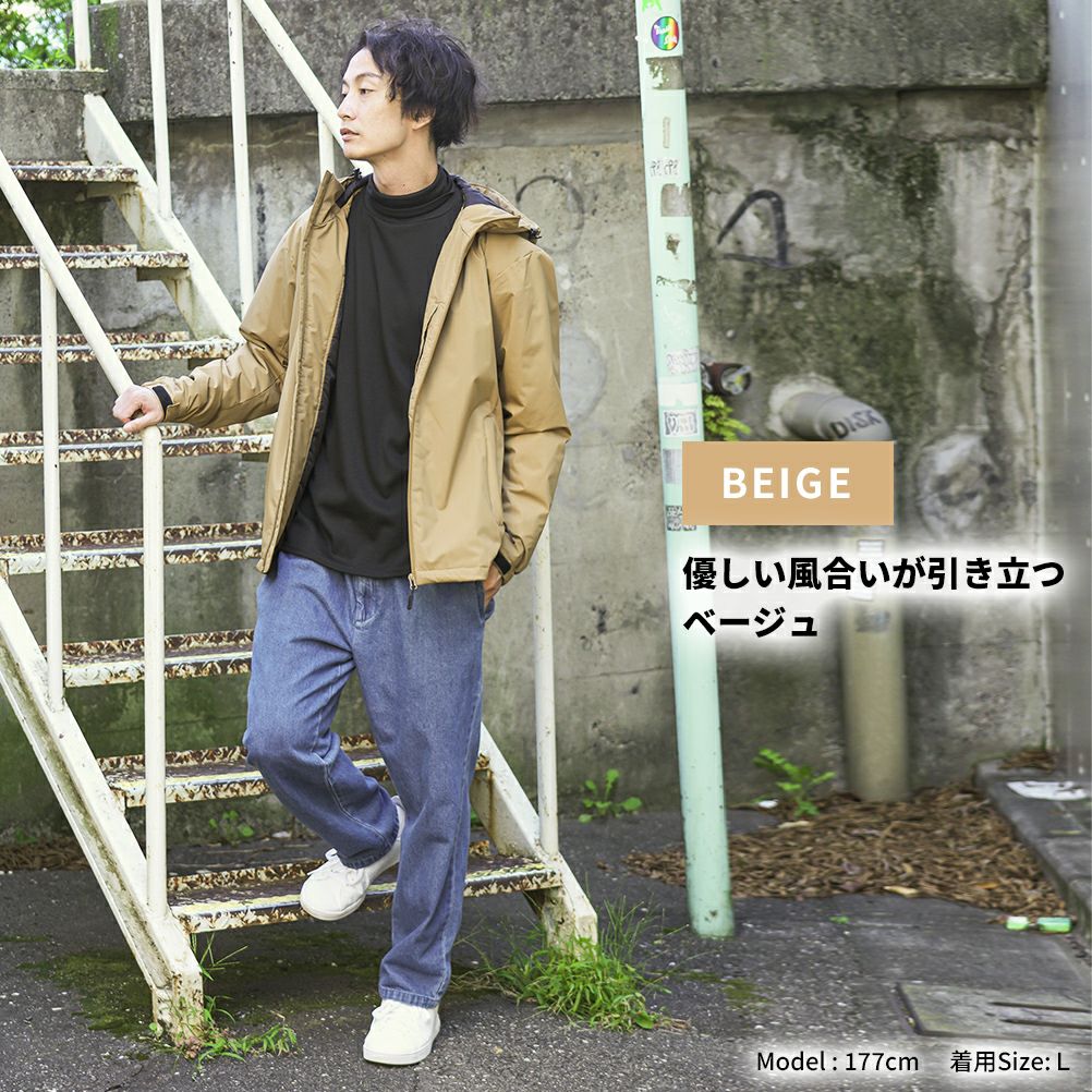 NAVY オールウェザー中綿パーカー メンズ