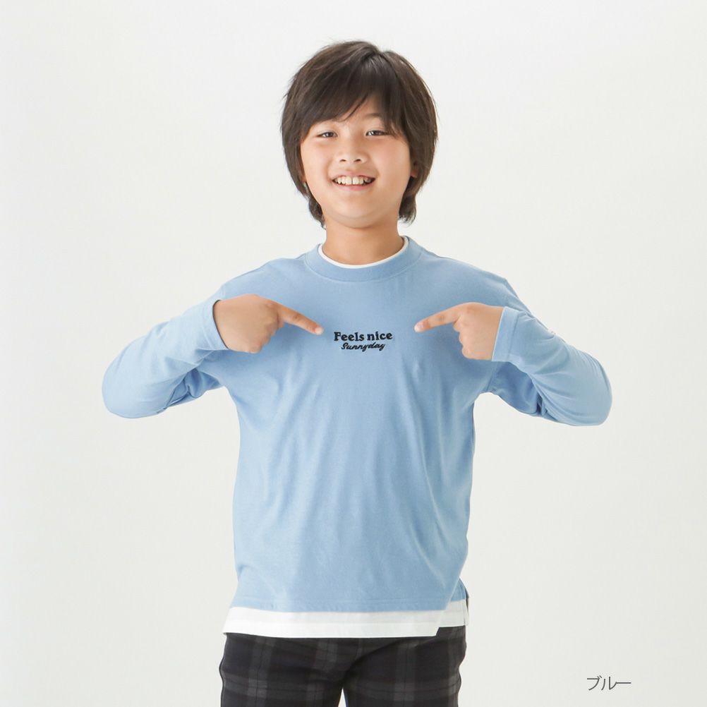 ORGABITS フェイクレイヤードロングスリーブTシャツ キッズ メール便 対応商品商品サムネイル-3